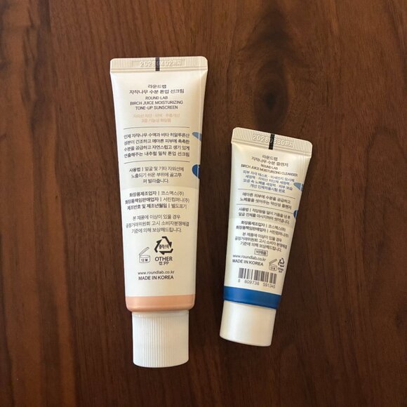 Brand New Round Lab Birch Juice Tone Up Sunscreen and Face Wash Cleanser Set - Picture 3 of 8